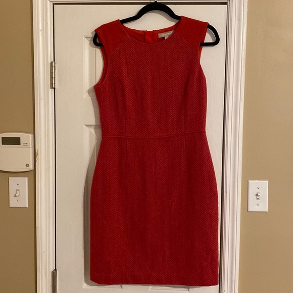 Banana Republic Pink and Orange Tweed Dress 6 - Picture 1 of 5